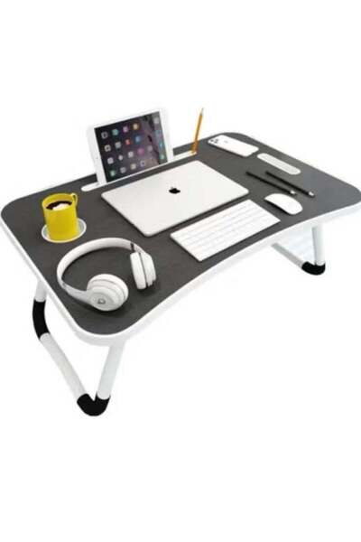 GENERIC4 Foldable Laptop Table with Multi-Color Cup Holder 60 x 41 cm