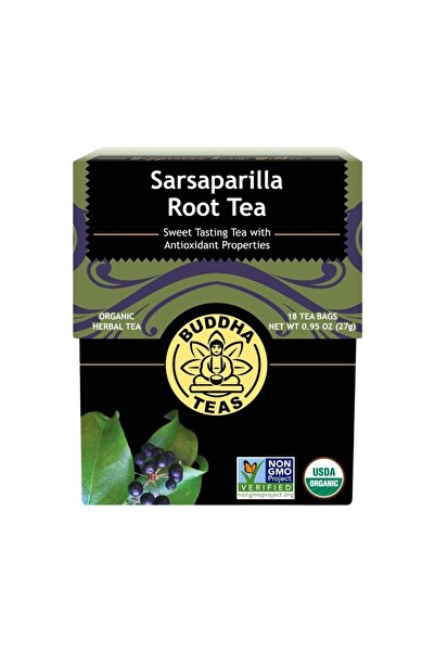 Buddha Teas شاي جذور السارسبريلا الطبيعي، 18 كيسًا