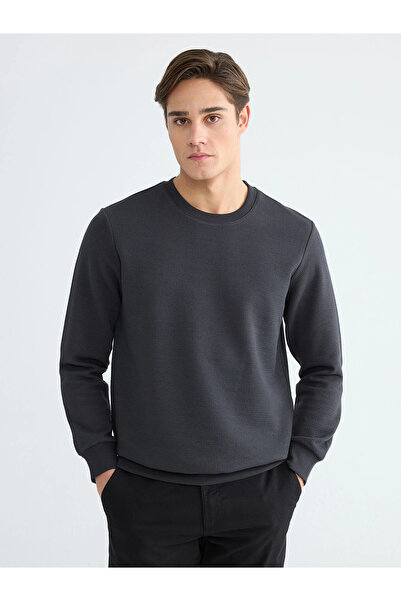 LC Waikiki Lcwaikiki Classic Anthracite Crew Neck Men's Sweatshirt