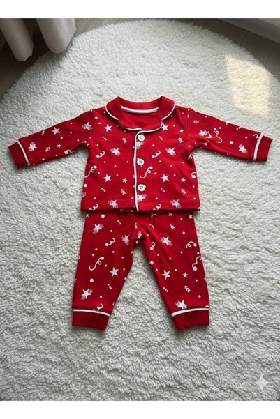 AYDEDE KİDS 100% Cotton Star Patterned Unisex Baby Pajama Set – Soft, Breathable, Nighttime Comfort