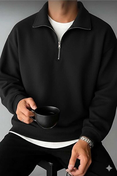 Framgan Hanorac unisex pentru femei/bărbați, cu guler înalt și fermoar pe jum...