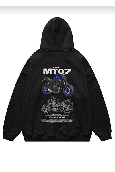 Framgan سويت شيرت للجنسين للنساء/الرجال MT-07 مطبوع بغطاء رأس أسود