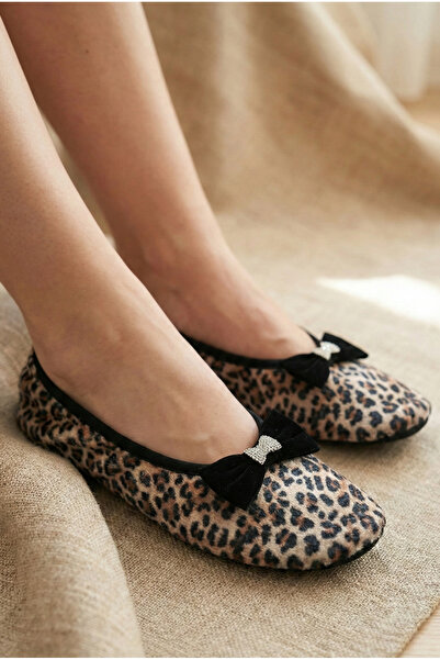 Mijja شباشب منزلية مخملية مزينة بفيونكة وحجر، هدية يومية، أحذية غير قابلة للا...