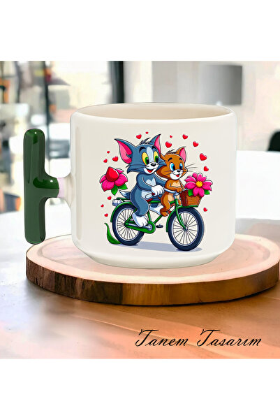 Tanem Tasarım Cup Coffee Tea Cup Gift Valentine's Day 014 - t Handle Mug