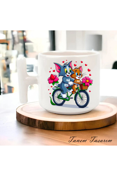 Tanem Tasarım Cup Coffee Tea Cup Gift Valentine's Day 014 - t Handle Mug