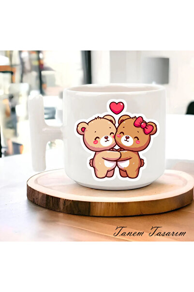 Tanem Tasarım Cup Coffee Tea Cup Gift Valentine's Day 015 - t Handle Mug