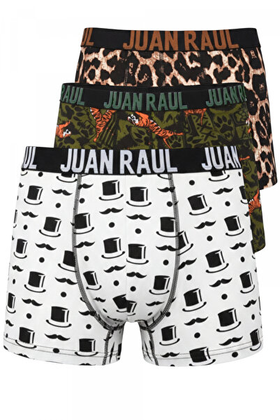 DeepSEA Многоцветен комплект от 3 броя мъжки боксерки с еластична кройка и ша...