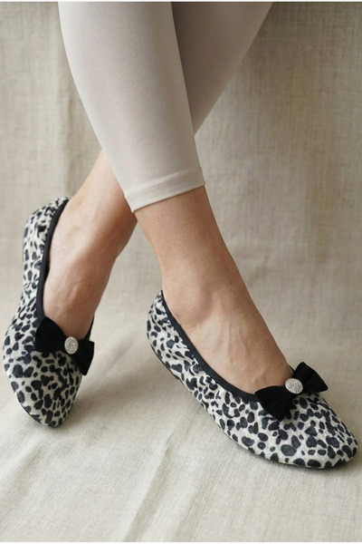 Mijja Stone Velvet Bow Velvet Home Slippers Daily Gift Dowry Non-Slip Potty S...