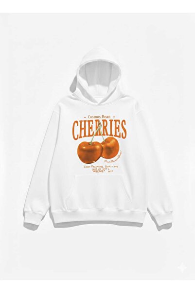 Framgan Hanorac oversize cu glugă, unisex, pentru femei, cu imprimeu cu cireș...