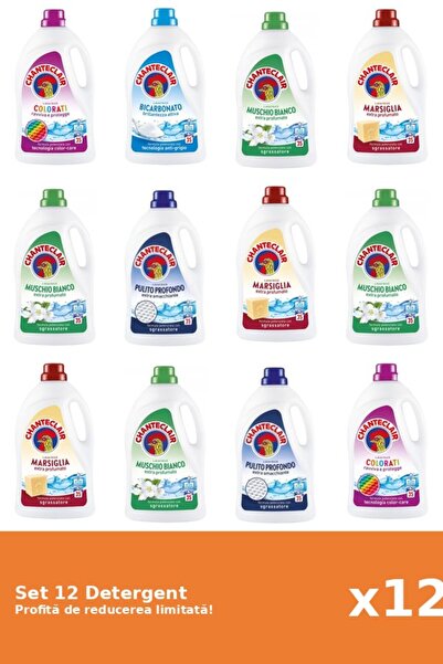 Chanteclair Set 12 Detergent Chanteclair: 2xColor, 1xBicarbonat, 4xMosc Alb, ...