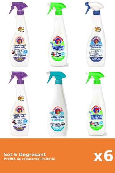 Chanteclair Set of 6 Chanteclair Degreaser: 2xWhite Musk, 2xLemon, 1xBicarbon...