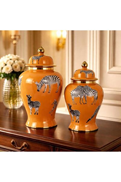 Generic Luxury Decorative Vase Set with Zebra Patterns