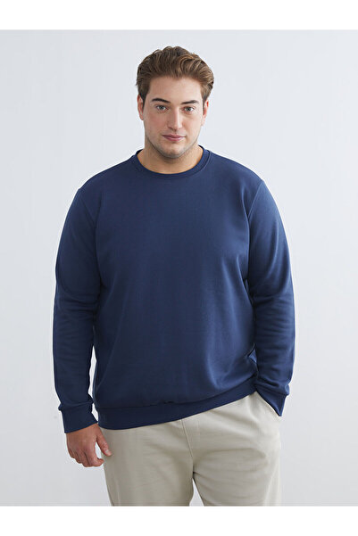 LC Waikiki Lcwaikiki Classic Indigo Large Size Crew Neck Men's Sweatshirt W5L...