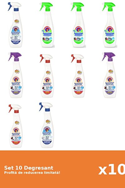 Chanteclair Set 10 Chanteclair Degreaser: 2xBicarbonate, 3xLemon, 1xWhite Mus...