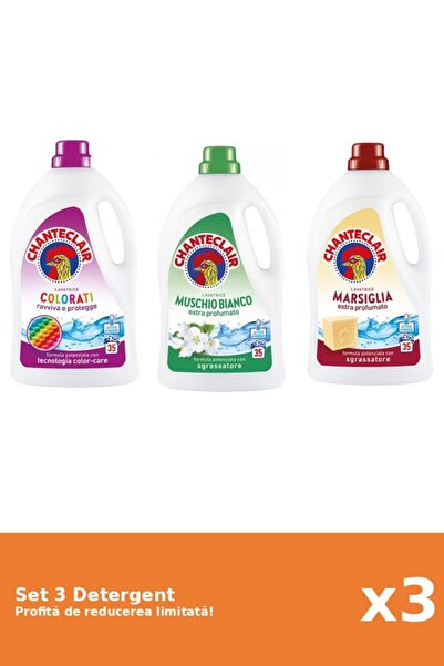 Chanteclair Set 3 Detergent Chanteclair: 1xColor, 1xMosc Alb, 1xMarsilia