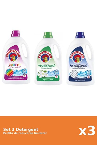 Chanteclair Set 3 Detergent Chanteclair: 1xColor, 1xMosc Alb, 1xClasic