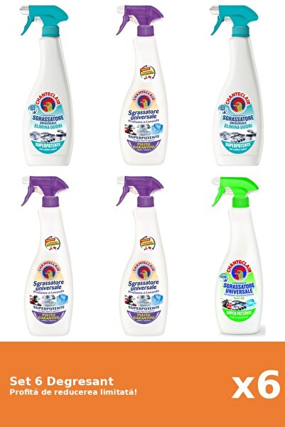 Chanteclair Set of 6 Chanteclair Degreaser: 2xAnti-Odor, 3xLavender, 1xLemon