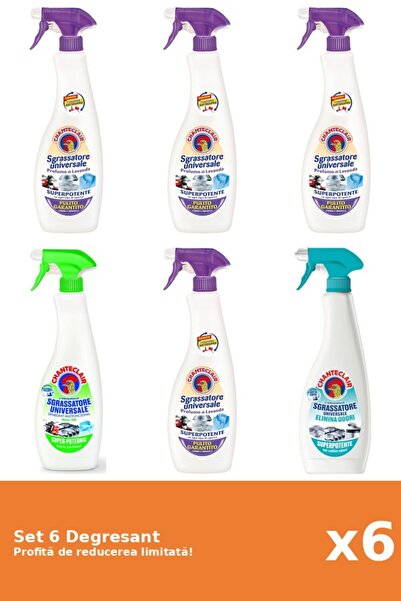 Chanteclair Set of 6 Chanteclair Degreaser: 2xWhite Musk, 2xLavender, 1xLemon...
