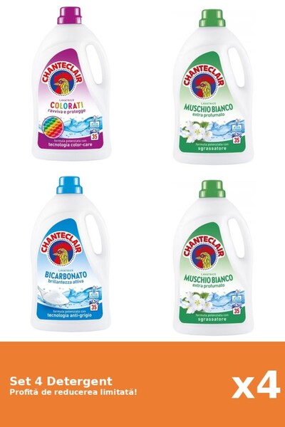 Chanteclair Set 4 Detergent Chanteclair: 1xColor, 2xMosc Alb, 1xBicarbonat