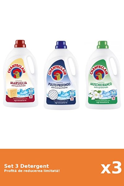 Chanteclair Set 3 Detergent Chanteclair: 1xMarsilia, 1xClasic, 1xMosc Alb