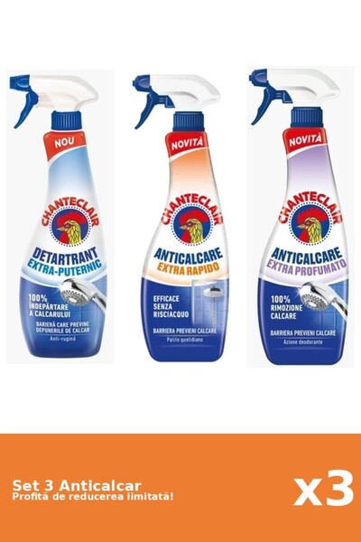 Chanteclair Set of 3 Chanteclair Anti-limescale: 1xStrong, 1xRapid, 1xScented