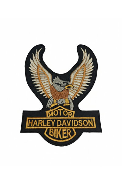betüşce Motorcu Ruhu Dev Nakış Arma – Ceket ve Yelek İçin Kartal Figürlü Sırt...
