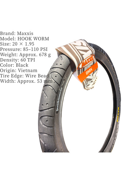 Choice4 MAXXIS Wire 20X1.95 MAXXIS Hookworm 20/24/26/27.5/29 X 2.5 BMX Bicycl...