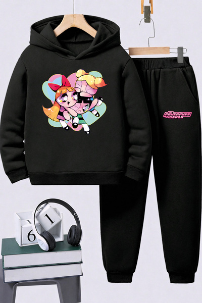 SVART WEAR Powerpuff Girls Printed Kids Premium Sweatshirt Set 2-Piece Set Ho...