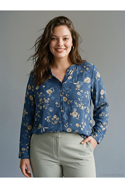 LC Waikiki Bluză florală cu guler decoltat Özmarka, colecția nouă
