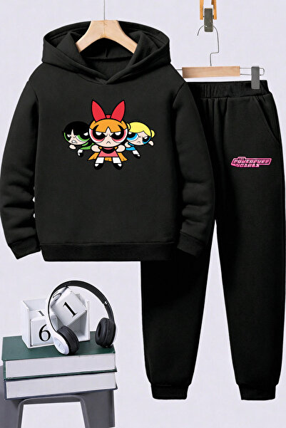 SVART WEAR Powerpuff Girls Printed Kids Premium Sweatshirt Set 2-Piece Set Ho...