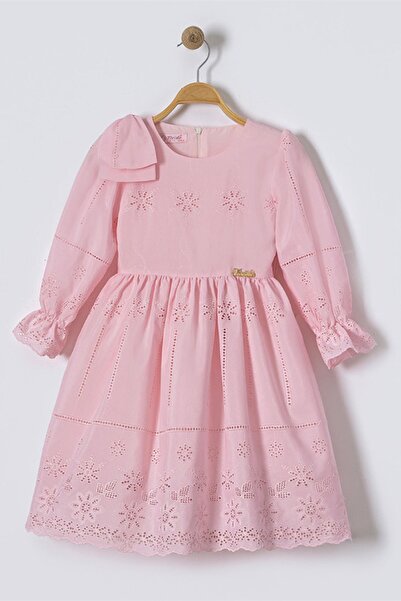 Minigimin Cicileri Rochie pentru fetiță cu broderie - roz