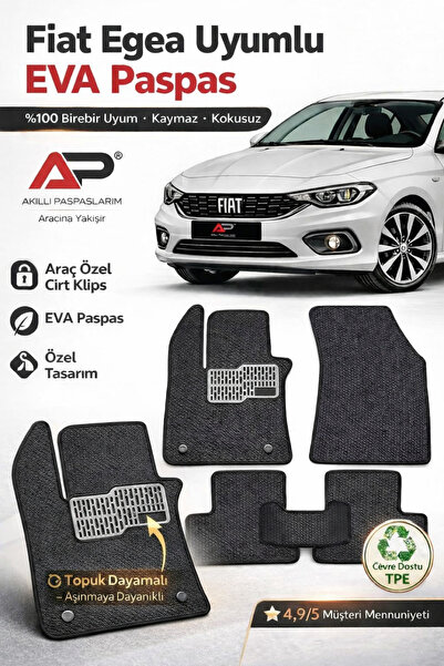 Akıllı Paspaslarım Fiat Egea Hücreli Premium Eva Paspas Seti Tam Set Paspas T...