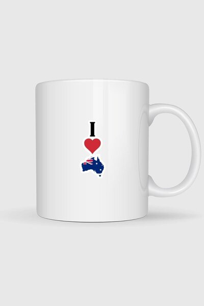 Bahriyeli Collection I Love Australia B Printed Mug Cup
