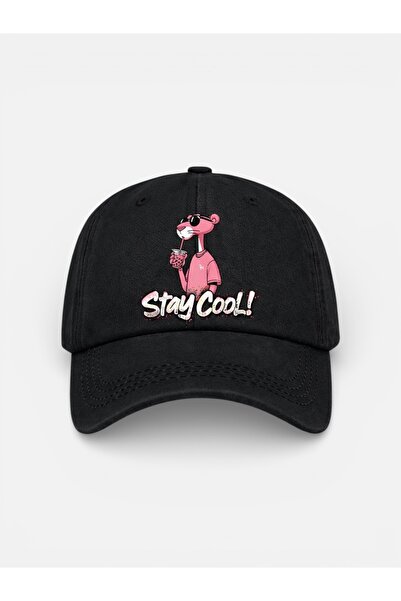 LUCEA “Stay Cool” Desenli Siyah Cırtlı Şapka | Unisex Ayarlanabilir Cap