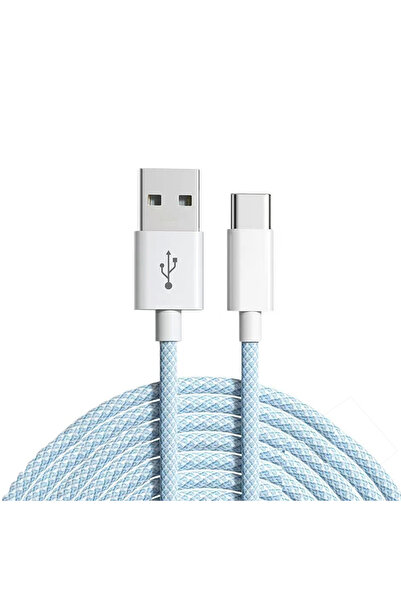 Choice 2m Blue 1 PCS 30W for USB A to iPhone 16 Cable Braided USB A to Type C...