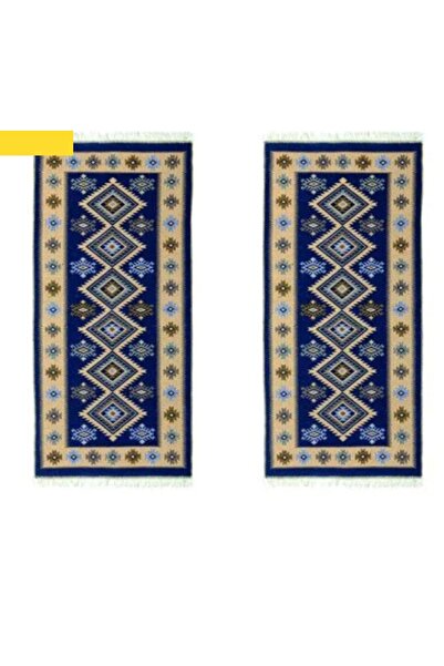 OMS Set 4 covoare tradiționale albastru A 60 x 90 cm