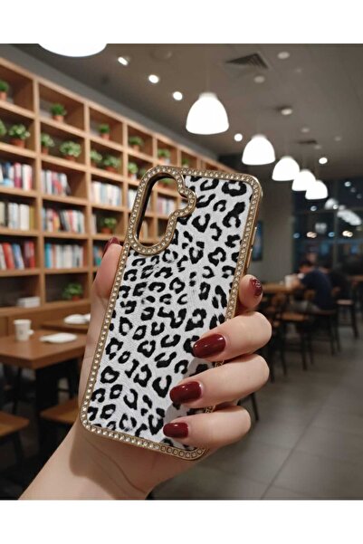 Samsung Galaxy S24/S25 PLUS Uyumlu Leopar Desenli Kenarları Taşlı Kılıf