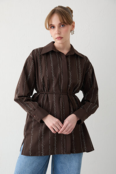 Melike Tatar قميص من قماش البوبلين المرصع 32-2620