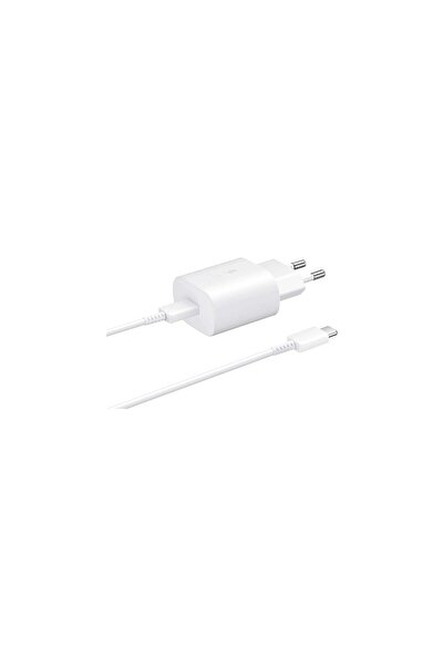 Virnex Samsung EP-TA800 Type-C 25W Hızlı Şarj Cihazı Adaptör + Kablo Takım Beyaz