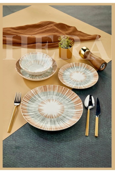 HERA Dinner Set from Porcelain, 24 Pieces –