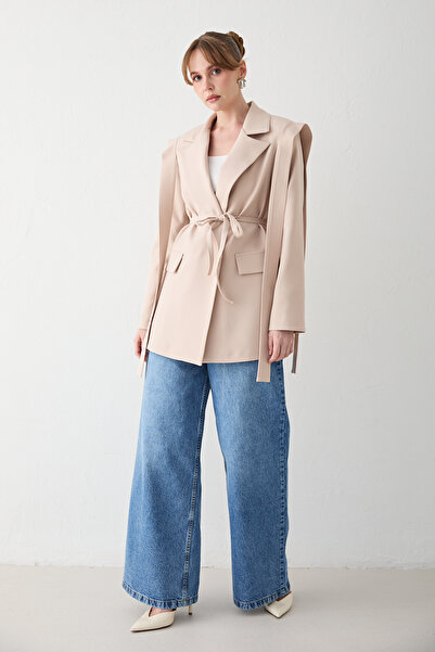 Melike Tatar Λεπτομερές διπλό μπουφάν 32-2657