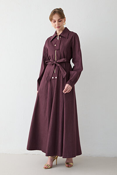 Melike Tatar Zipper Detailed Denim Dress 78-608