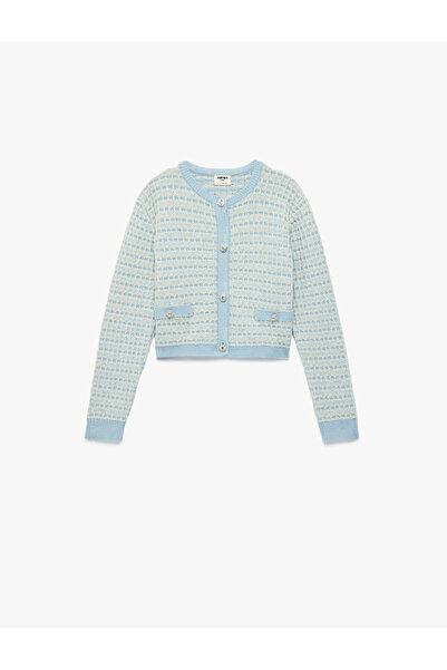 Koton Long Sleeve Crew Neck Knit Cardigan