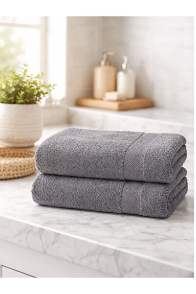LİNDENİ HOME Bath Towel Hand Towel Face Towel 2 Pieces 100% Cotton 50*90 cm