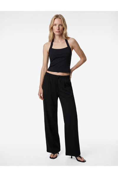 Koton Regular Fit Viscose Blend Belted Pleated Trousers