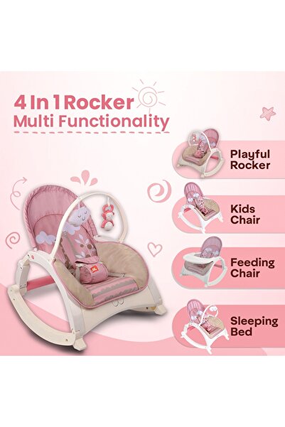 Ominii 4-in-1 Multi-Functional Baby Rocker & Bouncer for Newborn with Calming...