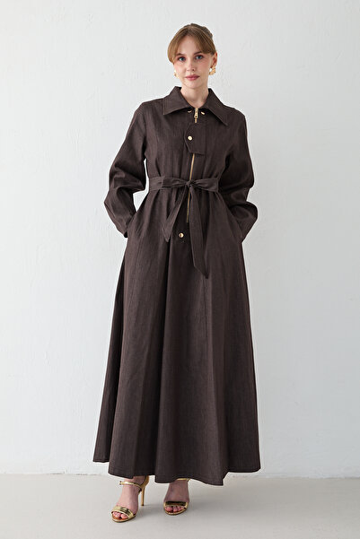 Melike Tatar Zipper Detailed Denim Dress 78-608