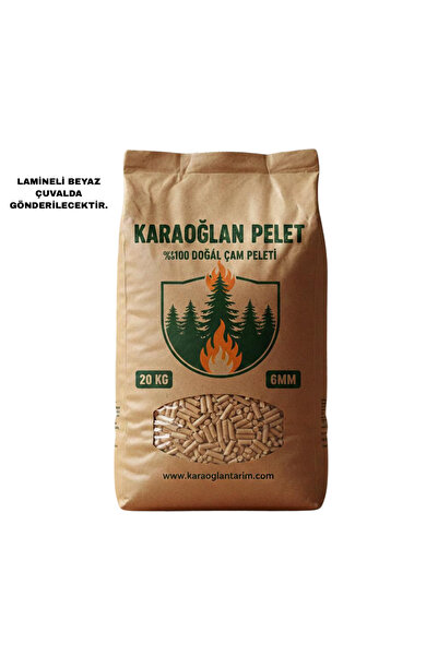 karaoğlan tarım Çam Peleti Yakıtı A1 Seritikalı Yüksek Kalorili 20 Kg 6mm