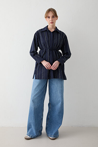 Melike Tatar قميص من قماش البوبلين المرصع 32-2620