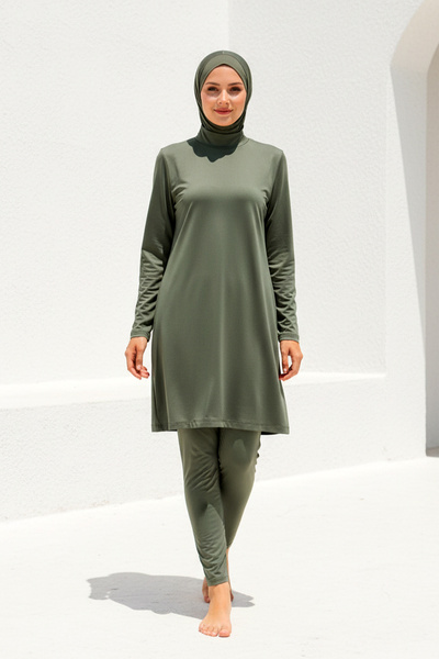 Marina Πλήρως καλυμμένο μαγιό χιτζάμπ χακί 1969